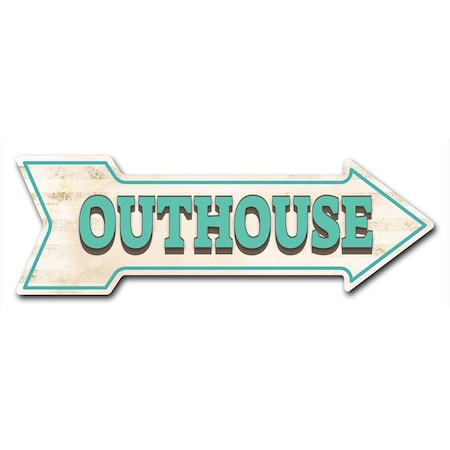 Outhouse Arrow Decal Funny Home Decor 18in Wide